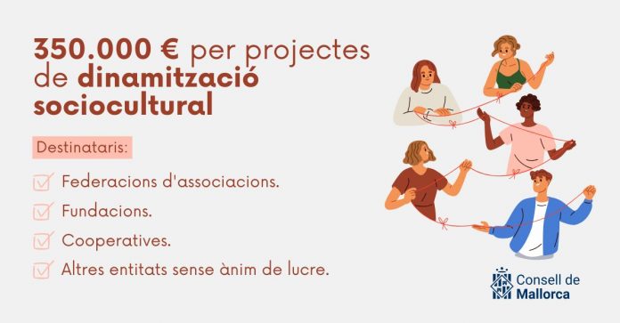 Incremento del 35% para las ayudas destinadas a los proyectos socioculturales de entidades sin ánimo de lucro