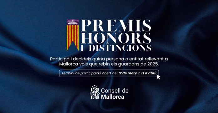 El Consell de Mallorca abre el proceso para presentar candidaturas a los Premios, Honores y Distinciones 2025